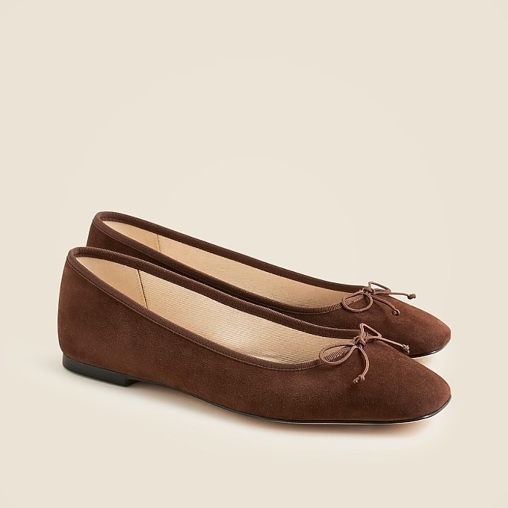 J Crew Quinn ballet flats in suede CO215